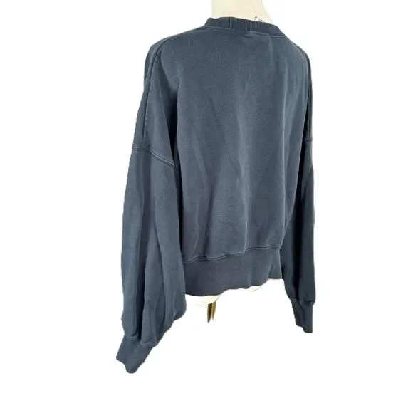 Nike Navy Crew Neck Sweatshirt Vintage Retro Long Sleeves Embroidered Medium - Picture 5 of 13